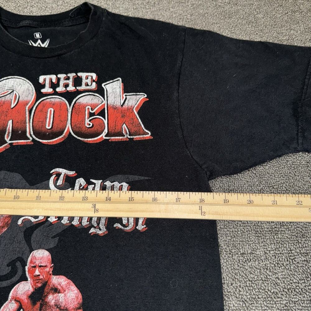 WWE‎ The Rock Shirt Mens Medium Black Pro Wrestling WWF Champion Tour Casual - Picture 5 of 7